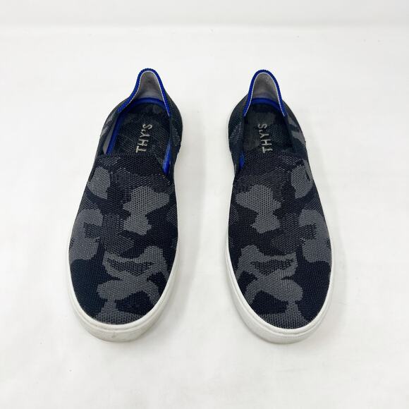 [Rothy's] Gray Camo Print The Original Slip On Sneakers Washable Size 7 - Picture 2 of 10